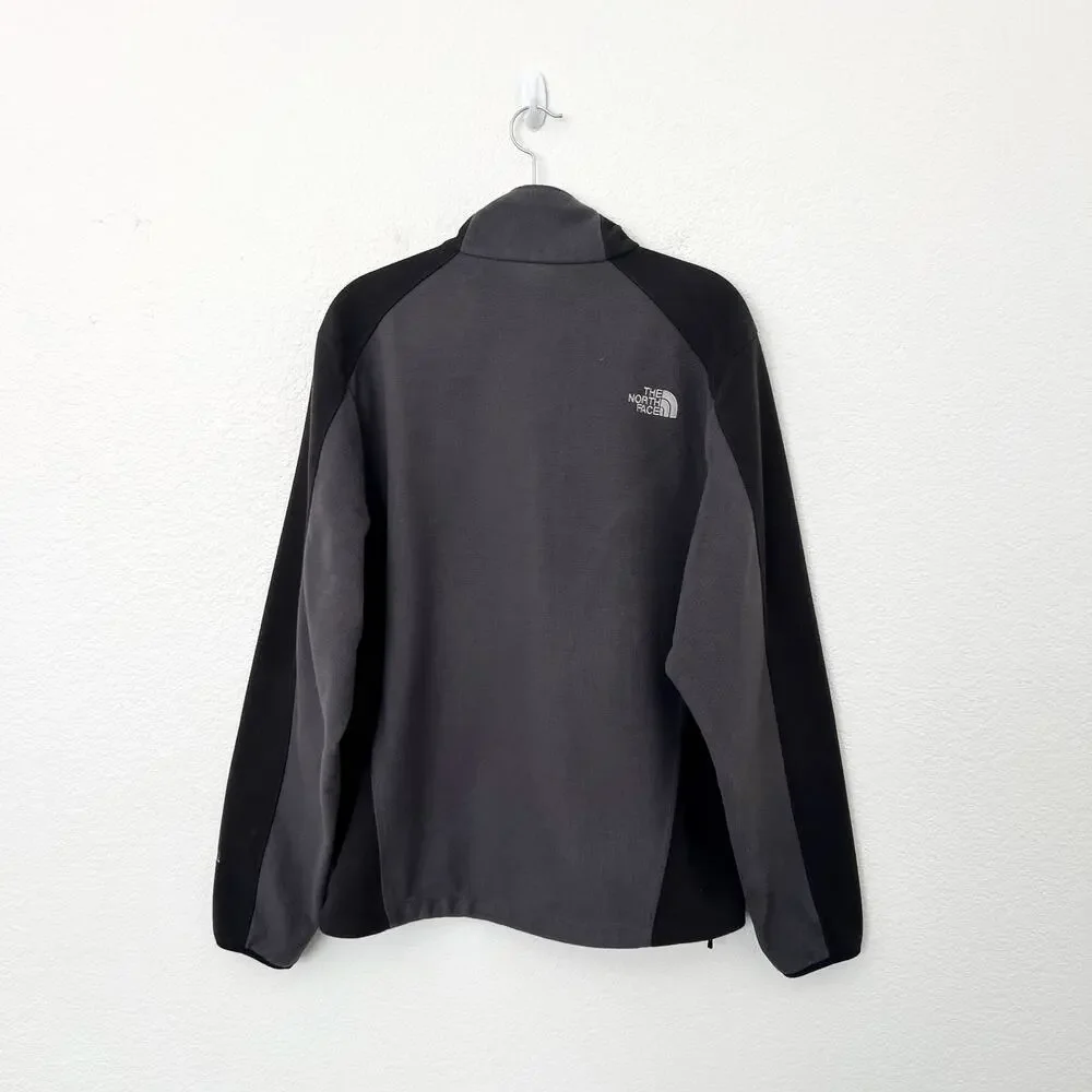 [The North Face] Gray Black Full Zip Apex Fleece Softshell Jacket Size Medium M